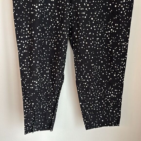 Eileen Fisher Women organic cotton Black & White Polka Dot pull on Pants large - Picture 3 of 10